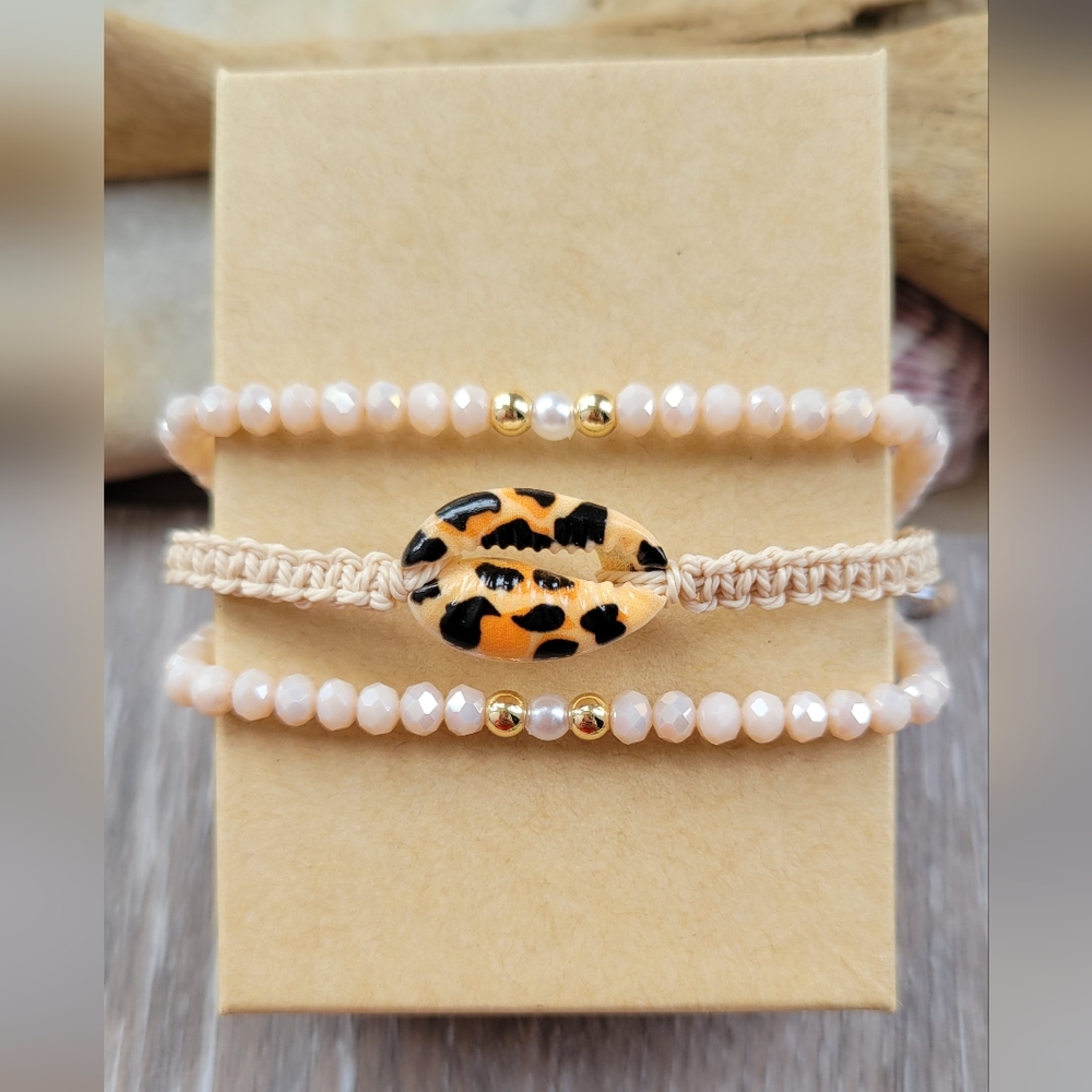 Adjustable Set Of 3 Crystal Dainty Bracelets